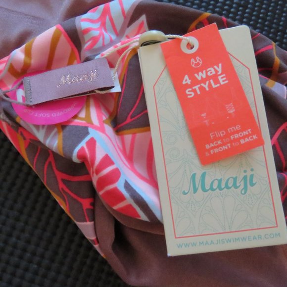 MAAJI Shimmering Cognac Cumbia Reversible Off Shoulder Bikini Top Size US M NWT - Picture 14 of 15